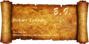 Bokán István névjegykártya